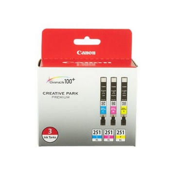 Show details for Canon 6449B009 (CLI-251) OEM Cyan, Magenta, Yellow Ink Cartridge (3 pk) Picture of Canon 6449B009 (CLI-251) OEM Cyan, Magenta, Yellow Ink Cartridge (3 pk)