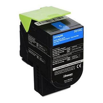 Show details for Compatible 70C1HC0 (Lexmark #701HC) Compatible High Yield Lexmark Cyan Toner Cartridge Picture of Compatible 70C1HC0 (Lexmark #701HC) Compatible High Yield Lexmark Cyan Toner Cartridge