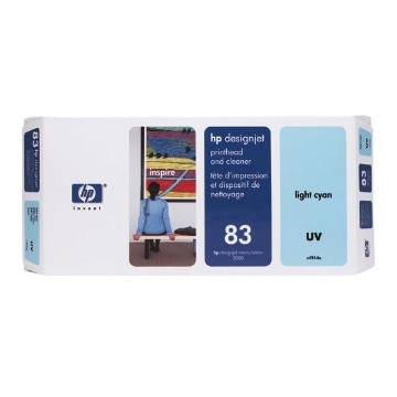 Show details for HP C4964A (HP 83) OEM UV Light Cyan Printhead / Cleaner Picture of HP C4964A (HP 83) OEM UV Light Cyan Printhead / Cleaner