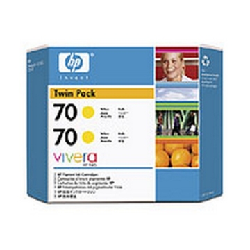 Show details for HP CB345A (HP 70) OEM Yellow Ink Cartridge (twin pk) Picture of HP CB345A (HP 70) OEM Yellow Ink Cartridge (twin pk)