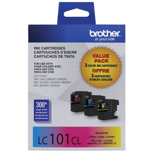 Picture of Brother LC-1013PKS OEM Cyan/Magenta/Yellow Ink Cartridge (Combo Pack)