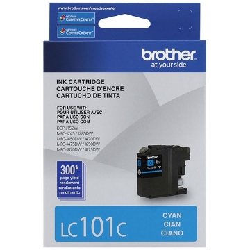 Show details for Brother LC-101C OEM High Yield Cyan Inkjet Cartridge Picture of Brother LC-101C OEM High Yield Cyan Inkjet Cartridge