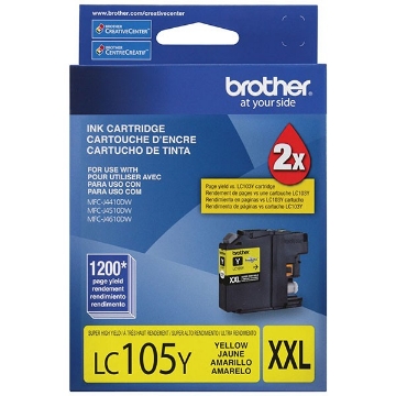 Picture of Brother LC-105Y OEM Extra High Yield Yellow Ink Cartridge