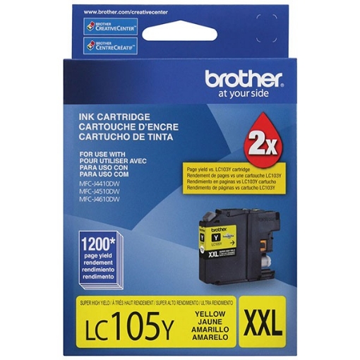 Picture of Brother LC-105Y OEM Extra High Yield Yellow Ink Cartridge