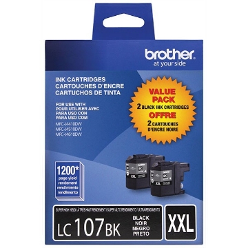 Picture of Brother LC-1072PKS OEM Super High Yield Black Ink Cartridges (Dual Pack)