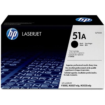 Show details for HP Q7551A (HP 51A) Black Toner Cartridge (6500 Yield) Picture of HP Q7551A (HP 51A) Black Toner Cartridge (6500 Yield)