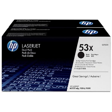 Show details for HP Q7553XD (HP 53X) OEM Black Print Cartridge (2 pk) Picture of HP Q7553XD (HP 53X) OEM Black Print Cartridge (2 pk)